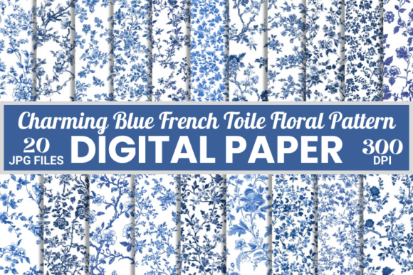 Elevating Digital Design: The Strategic Value of Tiny Blue French Toile Floral Patterns in 2024
