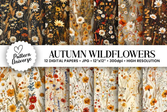 Embracing the Season: A Deep Dive into Fall Autumn Wildflowers Digital Papers