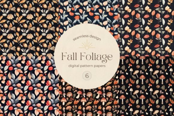 Fall Foliage Watercolor Seamless Pattern