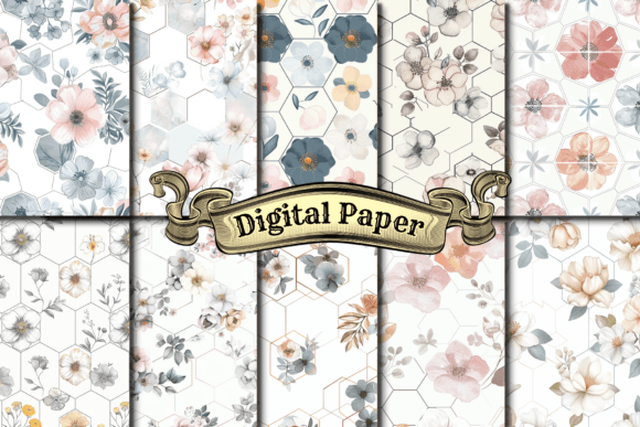 Flower Honeycomb Digital Paper: Integrating Natural Patterns into Creative Workflows
