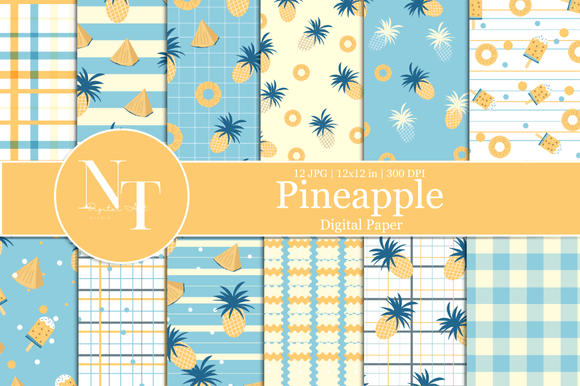 Pineapple Digital Paper: Tropical Vibes for Your Next Project