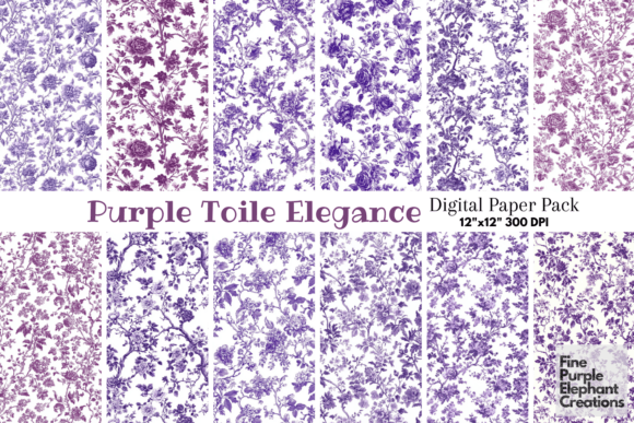 Purple Toile Elegance Chinoiserie Floral