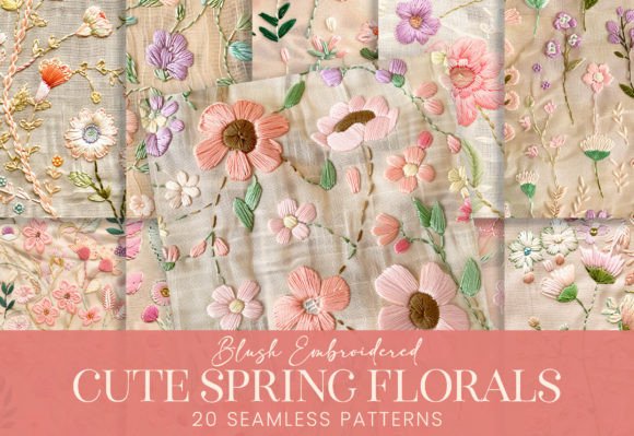Revitalizing Creative Workflows with Cute Embroidered Blush Spring Florals