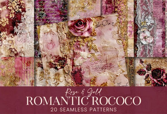 Romantic Rococo Dusty Rose Antique Lace