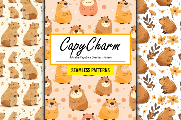 Unleash Whimsy with Adorable Capybara Seamless Pattern Art