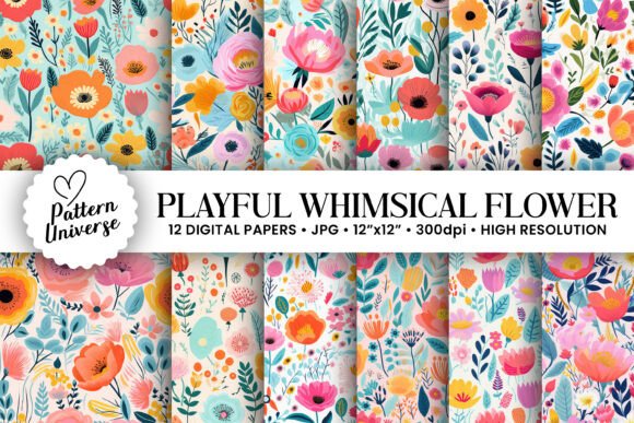 Unleashing Creativity with Whimsical Playful Flower Digital Papers