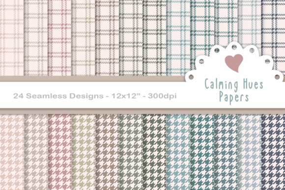 Unlocking Creativity with Calming Hues Houndstooth Seamless Papers: A Guide to Digital Scrapbooking and Design