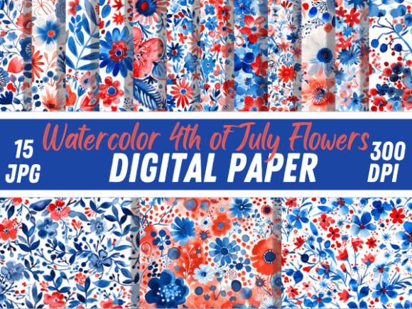 Watercolor 4th of July Flower Pattern: A Strategic Asset for Seasonal Branding and Creative Projects
